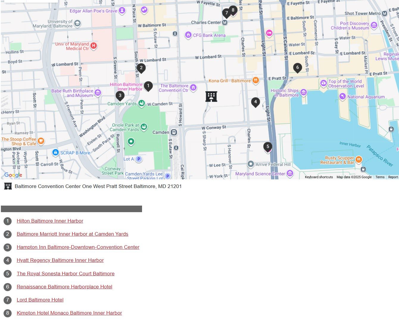List of Hotels for 2026 ACMG Meeting